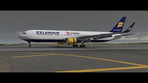 X Plane Boeing Er Landing Reykjavik Bikf Youtube