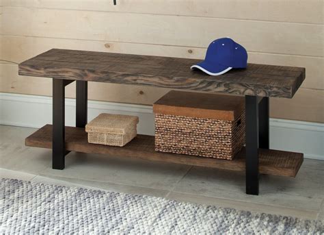 Loon Peak Somers Reclaimed Woodmetal Storage Bench And Reviews Wayfair