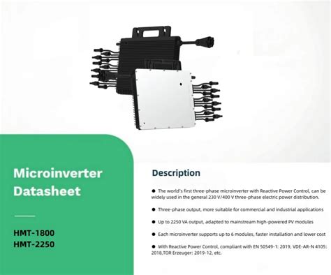 Hoymiles Hmt 2250 6t New Arrival Microinverter Six Three Phase Micro Inverter Three Phase Hms