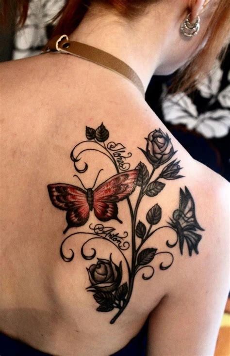 Rose Vine Butterfly Tattoo • Arm Tattoo Sites