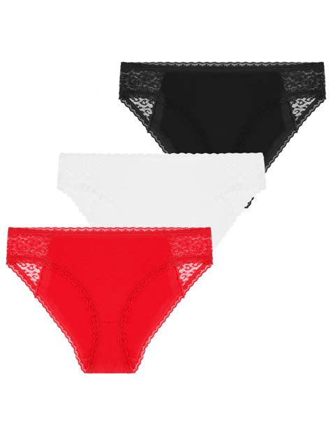 Damskie Majtki Figi Bikini Bawe Niane Z Koronk Pak Wielokolorowy Sklep Moraj