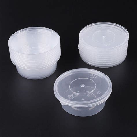 Buy 10pcs Kitchen Disposable Plastic Sauce Cup Pot Chutney Container Lid Slime Storage Box Case