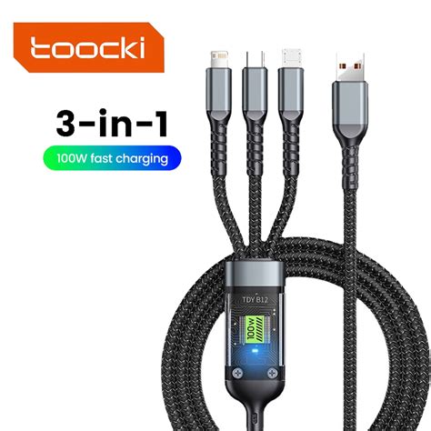 Toocki W A Cabo De Carregamento R Pido Em Micro Usb Tipo C