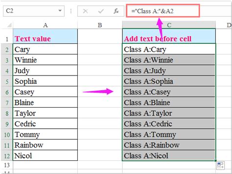 How To Add Text To The Beginning Or End Of All Cells In Excel