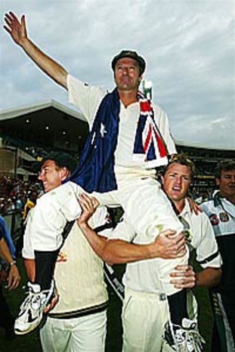 Steve Waugh Is Carried On The Shoulders Of His Team Mates