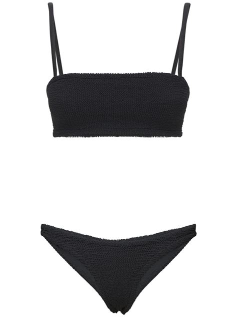 Gigi Seersucker Bikini Set Hunza G Women Luisaviaroma