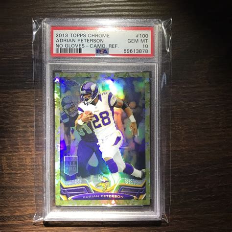 ADRIAN PETERSON 2013 TOPPS CHROME CAMO REFRACTOR 499 PSA 10 GEM MINT