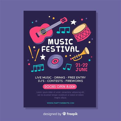 D Pliant Du Festival De Musique Vecteur Gratuite