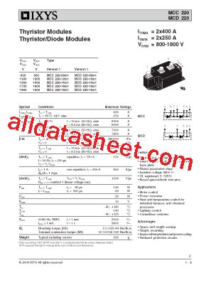 Mcc Io Datasheet Pdf Ixys Corporation