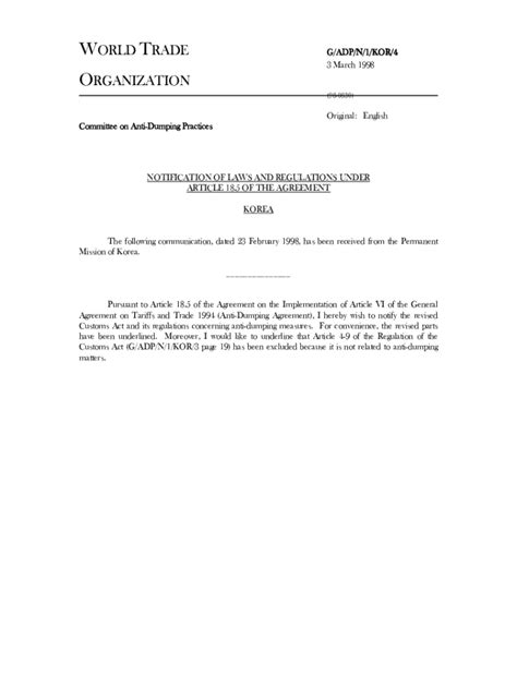 Fillable Online Antidumping Agreement Fax Email Print Pdffiller