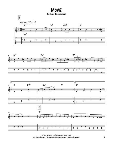 Move By Miles Davis Sheet Music For Solo Guitar At Sheet Music Direct