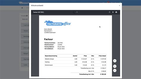 Basis Document Opmaak Facturatie Office Youtube