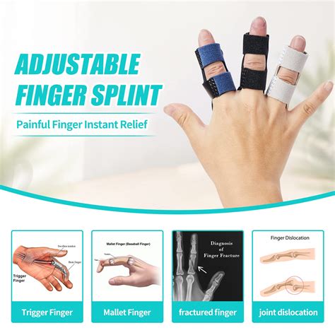 Buy Finger Splints 3PCS Finger Support Braces Adjustable Finger