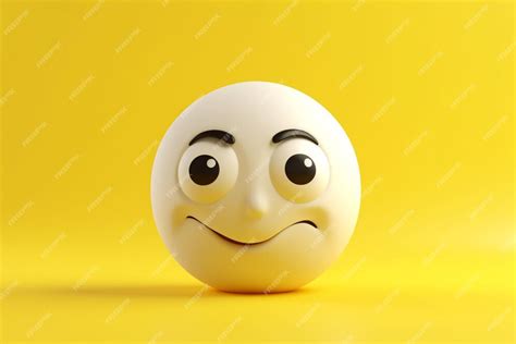 Premium AI Image | Smiling emoji face on yellow background 3d render ...