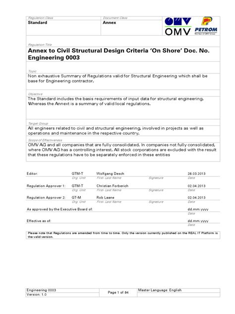 Pdf Annex To Engineering 003 Civil Structural Design Criteria On