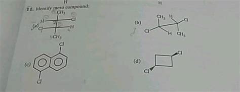 Identify Meso Compound From The Following