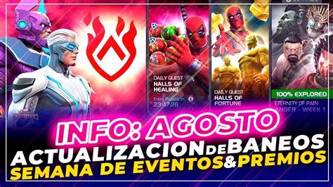 Agosto Full Eventos Y Premios Novedades En Baneos De Aw Marvel Batalla Mcoc Youtube