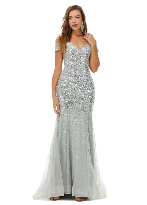 Our Jojo Shop Silver Sequins Formal Prom Evening Dress En4902 Are In