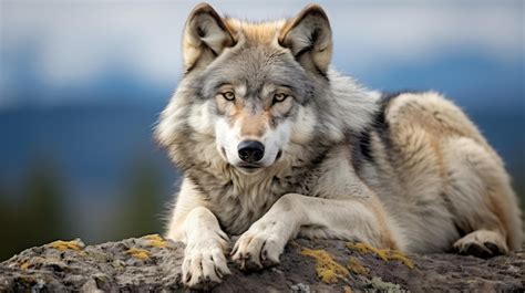 Premium Photo | Wisdom grey wolf yellowstone