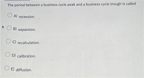 Solved The period between a business cycle peak and a | Chegg.com