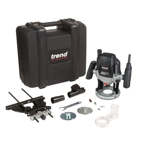 Trend T7ELK 1750W 1 2 Variable Speed Plunge Router 110v In Kit Box