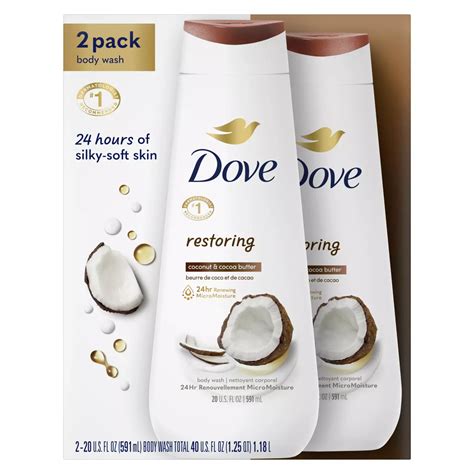 Dove Restoring Body Wash Twin Pack Coconut And Cocoa Butter Shop Body