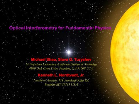 Ppt Optical Interferometry For Fundamental Physics Powerpoint