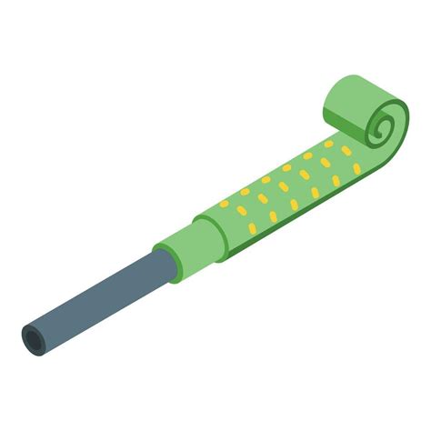 Green Party Blower Icon Isometric Vector Roll Blow Tool