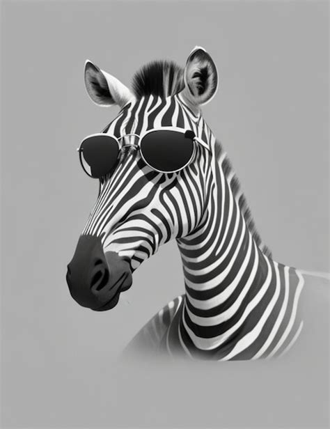 Premium AI Image A Zebra With Sunglasses On Its Head Is Laying On A