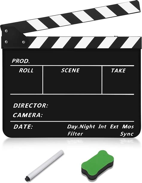 Buy Flexzion Acrylic Plastic Clapboard Director S Clapper Board Dry