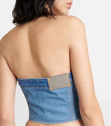 Workwear Denim Corset Top In Blue Dion Lee Mytheresa