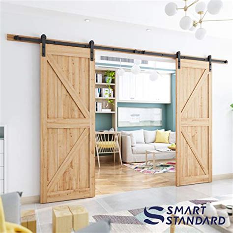 Smartstandard Ft Heavy Duty Double Door Sliding Barn Door Hardware