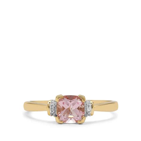 Idar Pink Morganite White Zircon 9K Gold Ring ATGW 0 85cts Gemporia