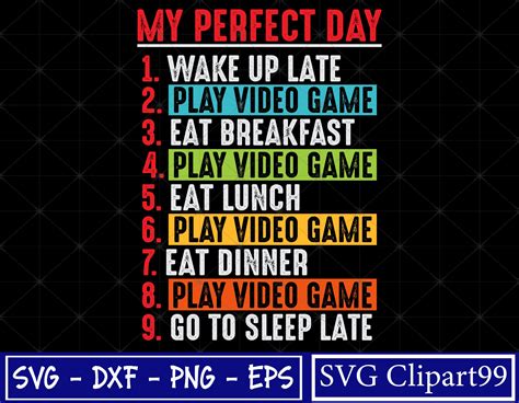 Cricut Design Png Digital Cut File My Perfect Day Eat Sleep Play Video