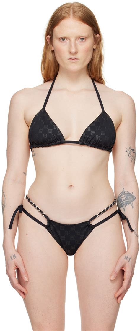 Misbhv Black Monogram Bikini Top Ssense