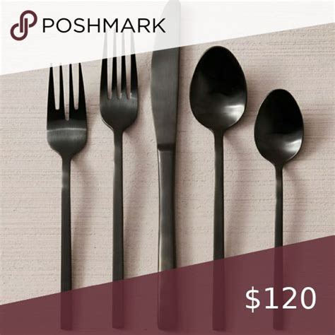 8 5PC Place Settings West Elm Black Flatware Black Flatware West Elm