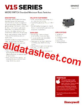 V15T16 CP300A01 Datasheet PDF Honeywell Solid State Electronics Center