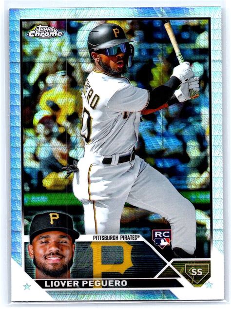 2023 Topps Chrome Prism Refractor Rookie RC 72 Liover Peguero Pirates