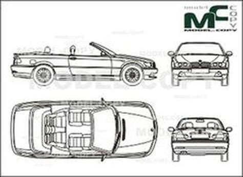 BMW 3 Seriess Cabrio 2003 2D Drawing Blueprints 25573 Model