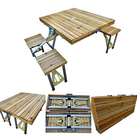 Wooden Picnic Table With Umbrella at Rs 4500 | Outdoor Wood Furniture ...