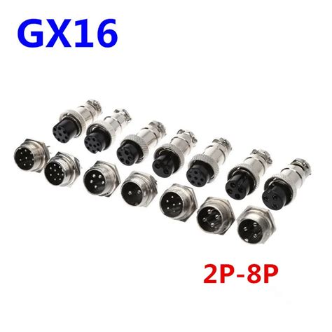 1set Gx16 Aviation Plug 23456789 Pins Male Female Circular Aviation Socket Plug Panel