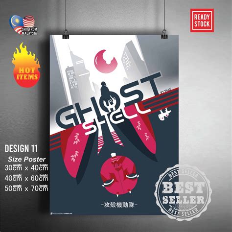 Ghost In The Shell Poster Sticker Motoko Kusanagi Batou Togusa Wall Art