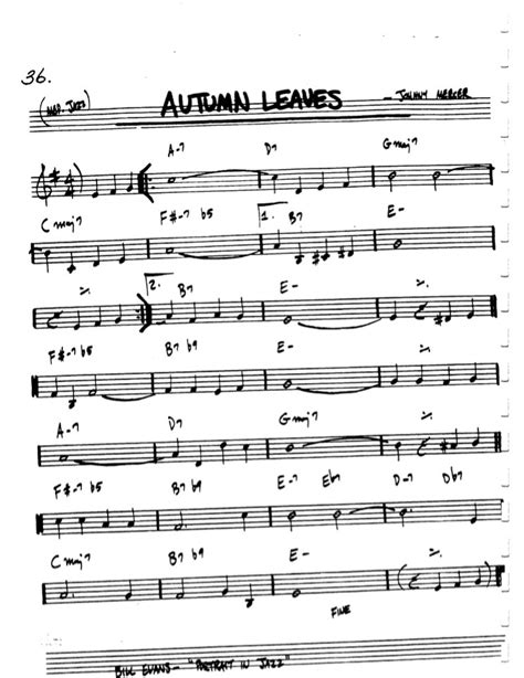 Johhny Mercer Autumn Leaves Partituras Para Armonica