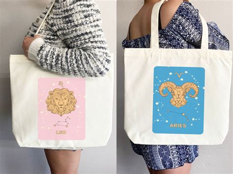 Zodiac Sign Tote Bag Artsy Tote Bag Cute Tote Bag Custom Tote Bag