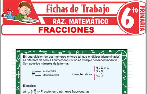 Fracciones Para Sexto Grado