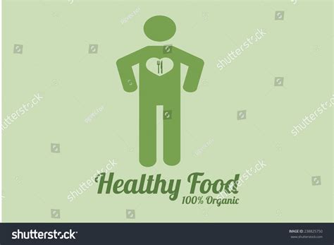 Healthy Food Illustration Human Silhouette Heart Stock Vector (Royalty ...