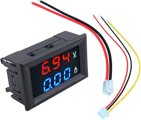 Digital Voltmeter DC 100V 10A Amp Voltage Current Volt Amp Meter Tester ...