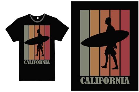 Premium Vector T Shirt Surfing California