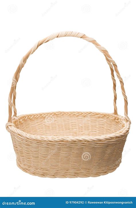 Cesta De Vime Branca Isolada No Branco Foto De Stock Imagem De Planta