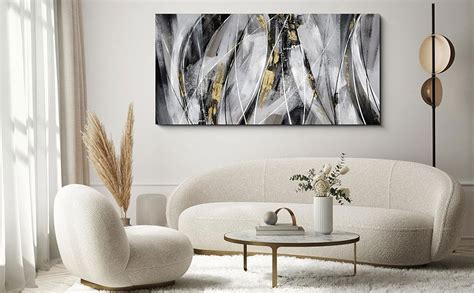 Amazon Klakla Black And Gold Abstract Wall Art Big Picture For